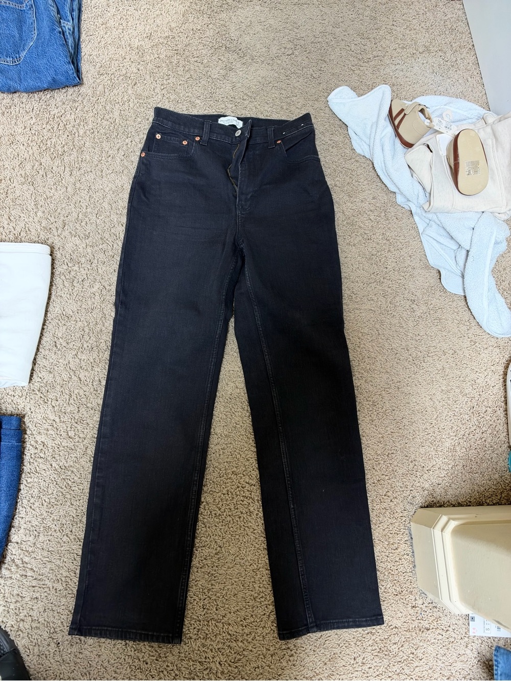 Abercrombie & Fitch Black Straight Leg Jeans